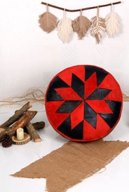 Resim Ottoman Pouffe İskandinav El Yapımı Hakiki Kuzu Derisi Bohem Bahçe Balkon Bungalov Puf Minder 60x30cm(DOLGUSUZ) 