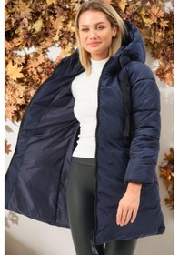 Resim Z6773 Dewberry Bayan Kaban-düz Lacivert-düz Lacivert 