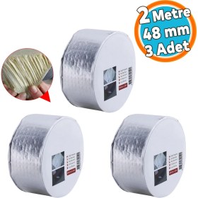 Resim Izolasyon Ses Su Yalıtım Çamur Bant Çatı Tamir Sakız Bandı Gri 48 mm x 2 Metre 3 Adet 