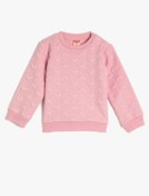 Resim Koton Kız Bebek Pembe Uzun Kollu Bisiklet Yaka Sweatshirt 