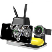 Resim Alleon 4In1 Kablosuz Şarj Cihazı Galaxy Watch-Buds Kulaklık S20,S-Siyah 