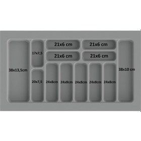 Resim 86x49 Cm Çekmece Içi Kaşıklık Gri 78,5x40 Cm Kadar Kesilebilir Kesim Yapılır Gri 