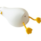 Resim Yunboo Yumuşak Silikon Led Gece Lambası - Usb Şarjlı, 4-10 Saat Kullanim Süresi, Yaratıcı Kuş Desenli Beyaz 