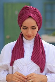 Resim Sahra Şal Dünyası Tasarım Bone Sakallı Mor 