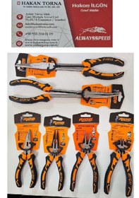 Resim 6 Parça Uzun Düz Eğri Kargaburun Ve Pense Seti 