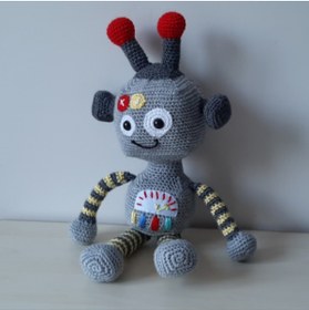 Resim nildamigurumi Amigurumi Örgü Oyuncak Robot Starbot 