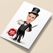 Resim İlizyonist Erkek Karikatürlü Tebrik Kartı 
