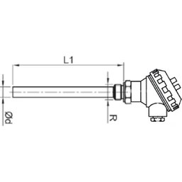 Resim Thermokotec Kafalı Tip Çift Elemanlı PT100 8X1000 mm 