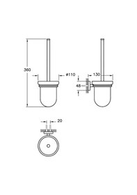 Resim VitrA Q-Line Duvardan Tuvalet Fırçalığı Krom A44999 