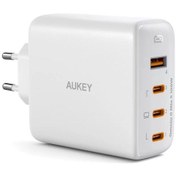 Resim Aukey Pa-b7s-wh 100w Dört Bağlantı Noktalı Pd Gan Duvar Şarj Cihazı 