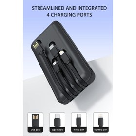 Resim HEPU HP969 10000mAh Powerbank | Dahili 4 Şarj Kablosu | Kompakt ve Şık Tasarım 