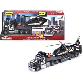 Resim Majorette Mack Kamyon ve Polis Helikopteri 213716002 