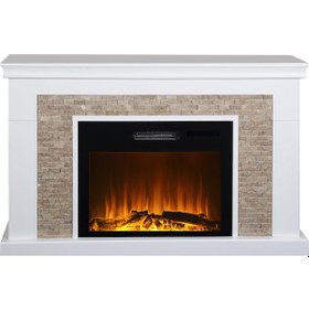 Resim Tektes Elektrikli Şömine Doğal Taşlı 140 CM 8 Renkli Uygulamalı 