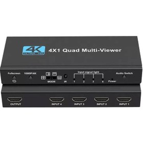 Resim Gplus 4KQM401 4K 2160P Multi Switch NVR DVR 4x1 Quad Multi Viewer 