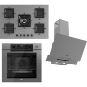 Resim Ferre Steamart-Fryart-Sılentart Serisi Gri Set (SS038 + QEP64CPR +D065-SA) - Emaye Izgara / 75 cm Oc 