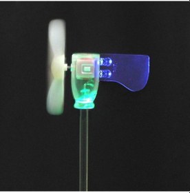 Resim Moveevo Eğitim Deneyi İçin Mini Rüzgar Turbini: 360 Derece Döner, Rüzgar Yönünü Otomatik Takip Eden Led Işıklı Plastik Model 
