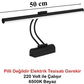Resim Goes Flüt LED Aplik 50 cm 6500K Beyaz Işık | Modern Duvar Aydınlatma | Enerji Tasarruflu Banyo, Tablo ve Çalışma Masası Lambası 