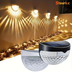 Resim Staaricc 2/4/6 adet Güneş Çit Işıkları, Gövde Işıkları, Güneş Duvar Işıkları, Güneş Duvar Montajlı Açık Hava Çit Lambası, IPX4, Beyaz LED Lamba, Bahçe için Aydınlatma, Ev, Veranda, Garaj, Kamp, Cadılar Bayramı, Noel Partisi Süslemeleri 