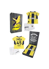 Resim Fenerbahçe Lisanslı 24/25 Çubuklu Mini Forma Set Kişiye Özel İsim Baskılı Ahşap Kutulu Lacivert - Sarı 