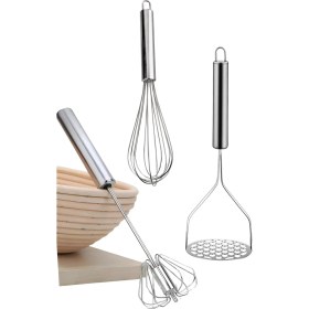 Resim Feyza Design Üçlü Metal Çırpıcı Set, Kek, Yumurta, Patates ve Mama Hazırlama 