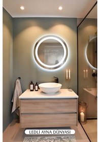 Resim Ledliaynadünyası 60 Cm Beyaz Ledli Banyo Antre Makyaj Aynası Beyaz - Gümüş 