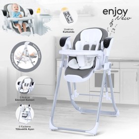 Resim Huggy Enjoy Kumandalı Katlanabilir Elektrikli Salıncak Mama Sandalyesi 