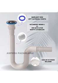 Resim Güçlü Plastik Körüklü Lavabo Sifonu 