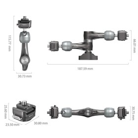 Resim SmallRig 4490 HawkLock H21 Hızlı Çıkarma Rozet Sihirli Kol (7'') 