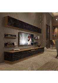 Resim Decoraktiv Trendstyle 8ys Mdf Tv Ünitesi Tv Sehpası Pera - Siyah Mermer 