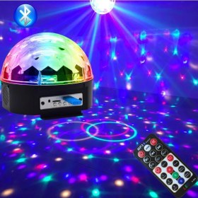 Resim Küre Disko Topu Müzik Çalar Renkli Lazer Işıklı Bluetooth (4764) 