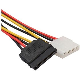 Resim Molex 4 Pin Dişi Power To Sata 15 Pin Dişi Power Çevirici Kablo 30 Cm 
