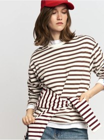 Resim Zolla Kadın Çizgili Uzun Kollu Yünlü Kumaş Taytı 449640971 Kahverengi 