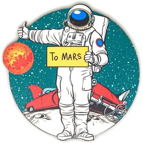 Resim Myros Space Ahşap Bardak Altlığı Magnet 