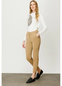 Resim Ekol Dar Paça Lastikli Bel Camel Kadın Pantolon 23202001 001 