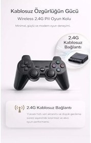 Resim PS2 ve PS1 Uyumlu Kablosuz Oyun Kolu - 2.4G Wireless Analog Dualshock Gamepad - Siyah 