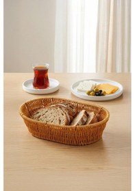 Resim Digithome Oval Rattan Mini Ekmek Sepeti - Bb6063 Turuncu 
