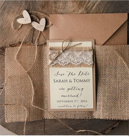 Resim Jüt Davetiye 20 Adet 