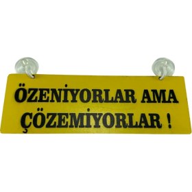 Resim Tky Cam Süsü Yazı ’özeniyorlar Ama Çözemiyorlar’ Mdf Vantuzlu 