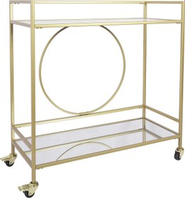 Resim Hitit Dekorasyon Charlotte Gold Metal Servis Arabası 