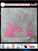 Resim Onur Reklam Kedi Benzin Göstergesi Sticker – Araba Yakıt Espiri Etiketi 