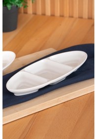Resim Acar Aria Oval Bölmeli Kayık Tabak - 25 Cm 
