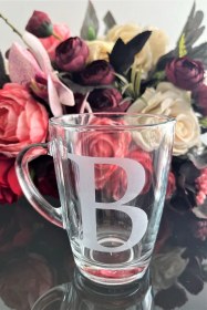Resim Kişiselleştirilmiş B Harfli Cam Kupa 300 Cc 1 Ad. Şeffaf 