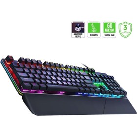 Resim Gamepower Calypso V2 Rgb Optik Su Ve Toza Dayanıklı Mekanik Blue Switch Usb Dıy Gaming Klavye 