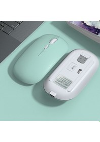 Resim Apple Uyumlu iPad Şarj Edilebilir Sessiz Mouse Bluetooth + 2.4hz Wifi Ka 