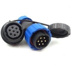 Resim SD20 7 Pin 20mm Su Geçirmez Konnektör Takımı - Panel Tipi 