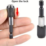 Resim 3 Adet Manyetik Tornavida Seti, 1/4" Uç, 60/100/150mm Hızlı Değişim Çubuğu, Kendiliğinden Kilitlenen Uzatma, Karbon Çelik, Altıgen Kafa, Endüstriyel Kullanım İçin DIY El Aletleri 