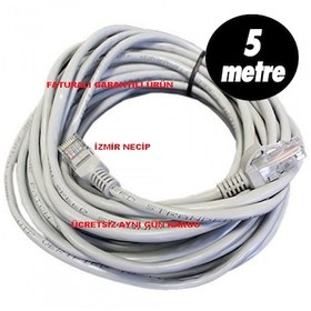 Resim 5 Mt 5 Metre Internet Cat5 Kablosu Eternet Pc Kablosu 