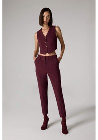 Resim Defacto Sorbe x DeFacto Regular Fit V Yaka Düğmeli Blazer Yelek D9928AX24AU Bordo 