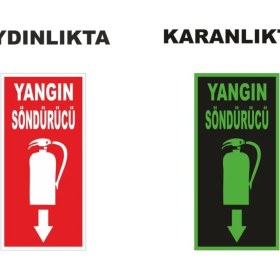 Resim Printhome Yangın Söndürücü Fosforlu Levha 12 x 12 cm Hafif ve Dayanıklı Plastik Malzeme 