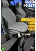 Resim S-dizayn Oto Koltuk Koruyucu Kılıf Set Çizgili Füme Beyaz Universal 2+3 Parça Ön Arka 